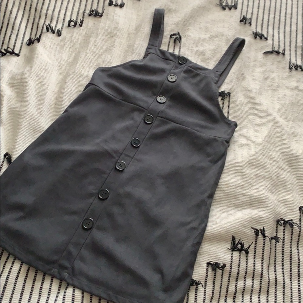 PRIMARY SUEDE BUTTON DRESS